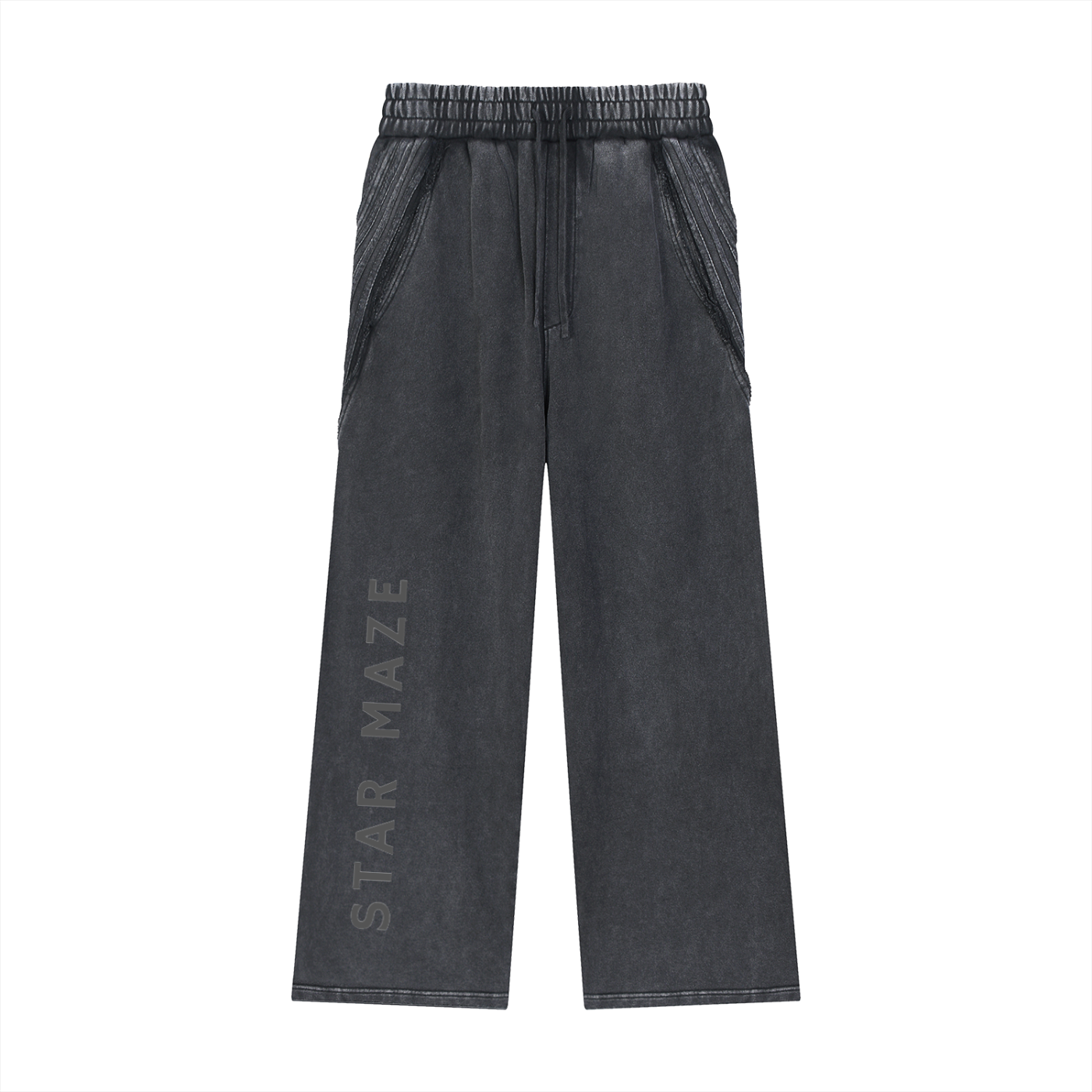 Snow Washed Tape Raw Edge Sweatpants