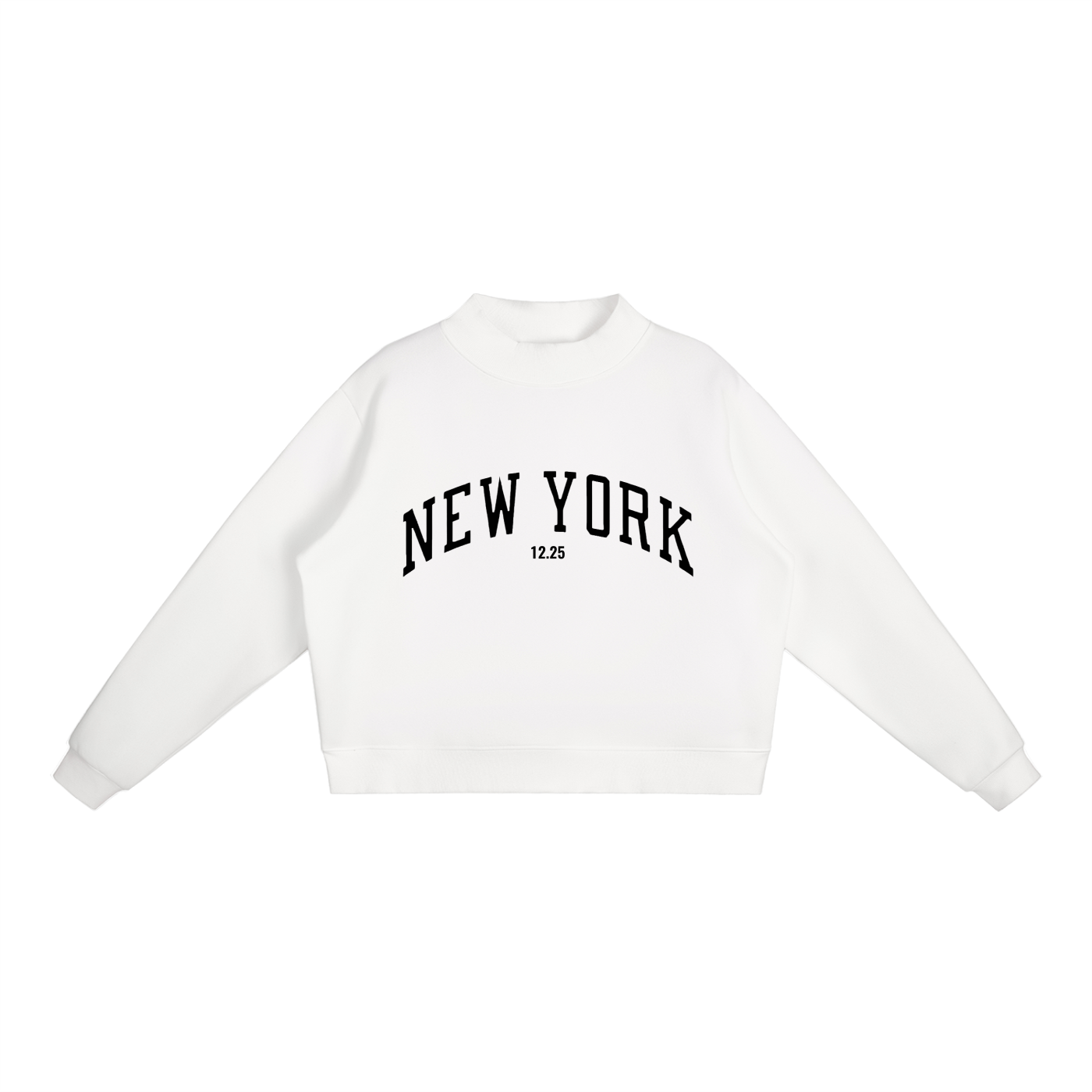 Essential Fleece Mock-Neck Crew Sweatshirt