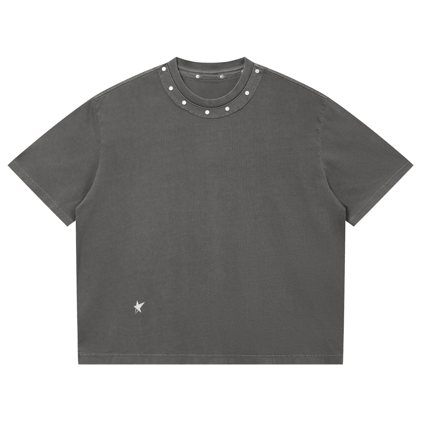 Unisex Washed Boxy Studded T-Shirt