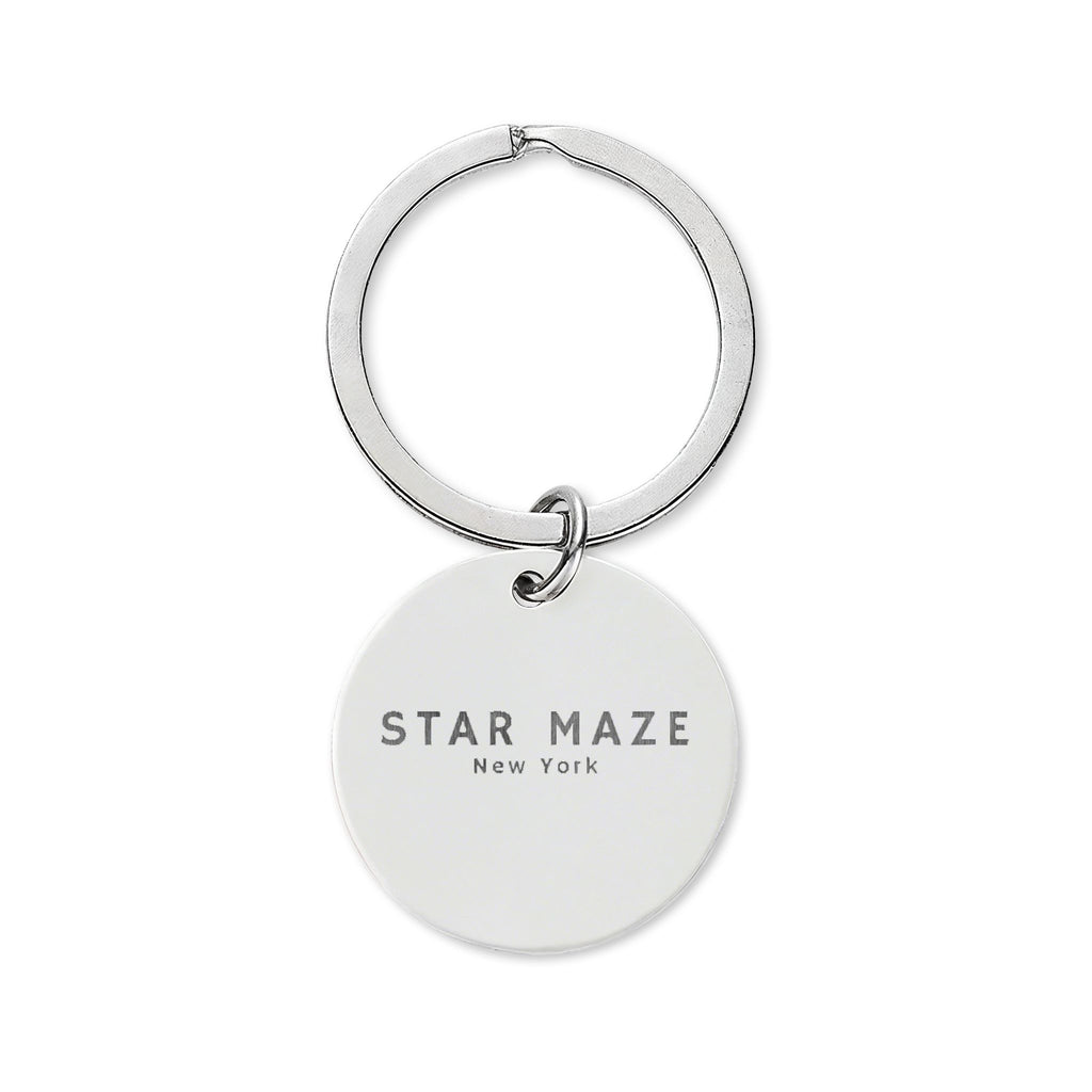 Star Maze stainless Steel Round Keychain (Engraved)