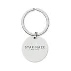Star Maze stainless Steel Round Keychain (Engraved)