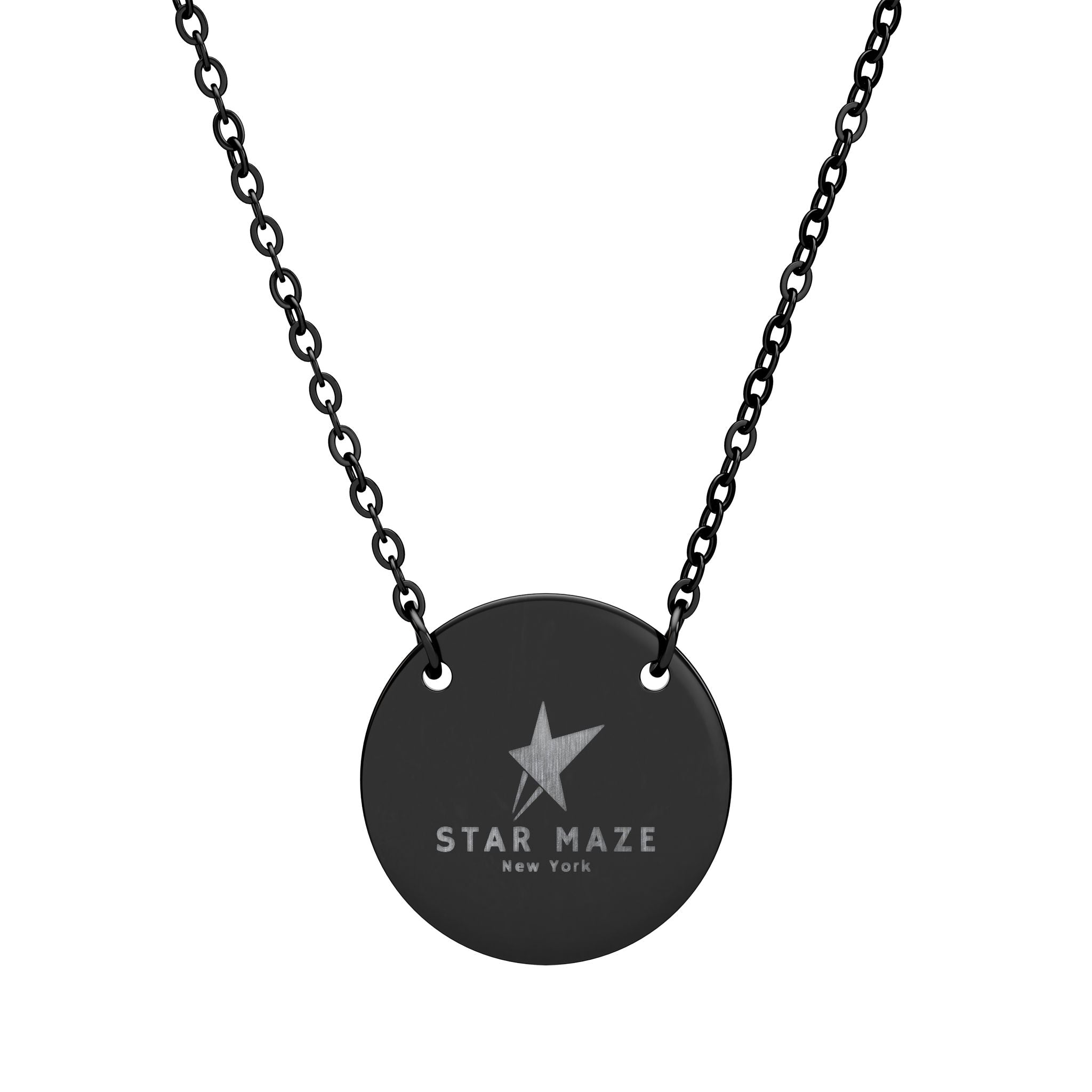 Star Maze NY circle necklace (Engraved)