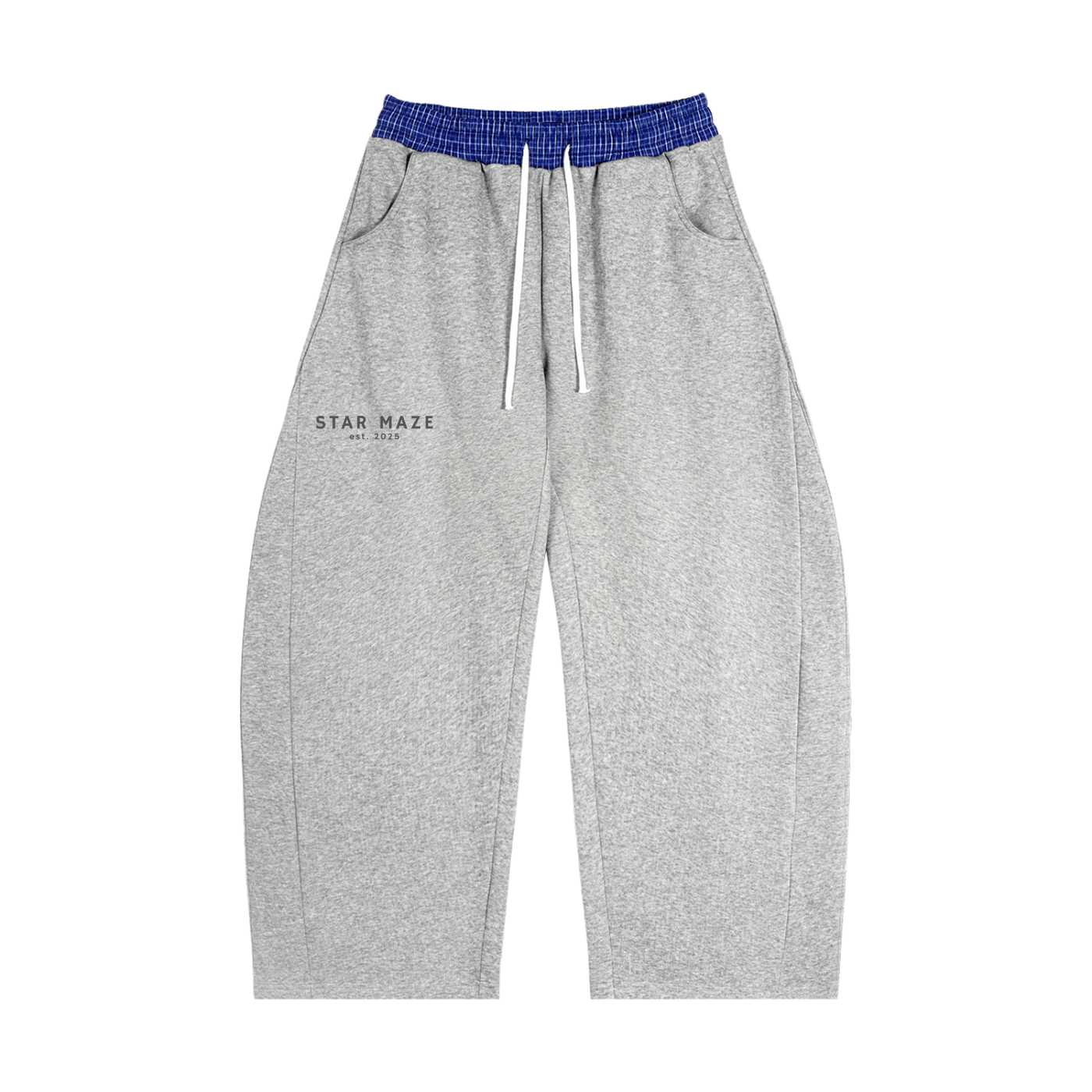 Plaid Waistband Barrel Sweatpants