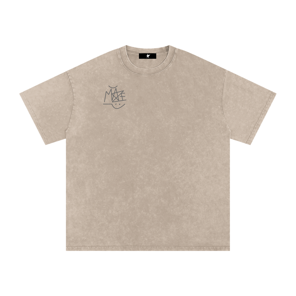 " Graffiti Tag " Snow Washed Oversized Cotton T-Shirt