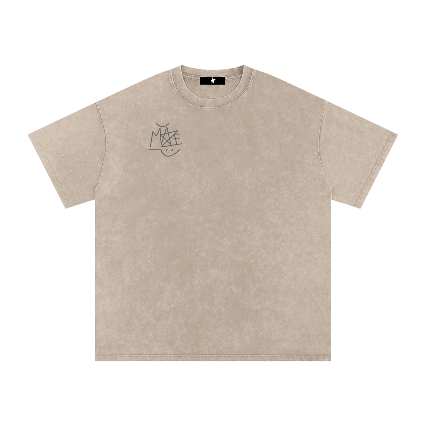 " Graffiti Tag " Snow Washed Oversized Cotton T-Shirt