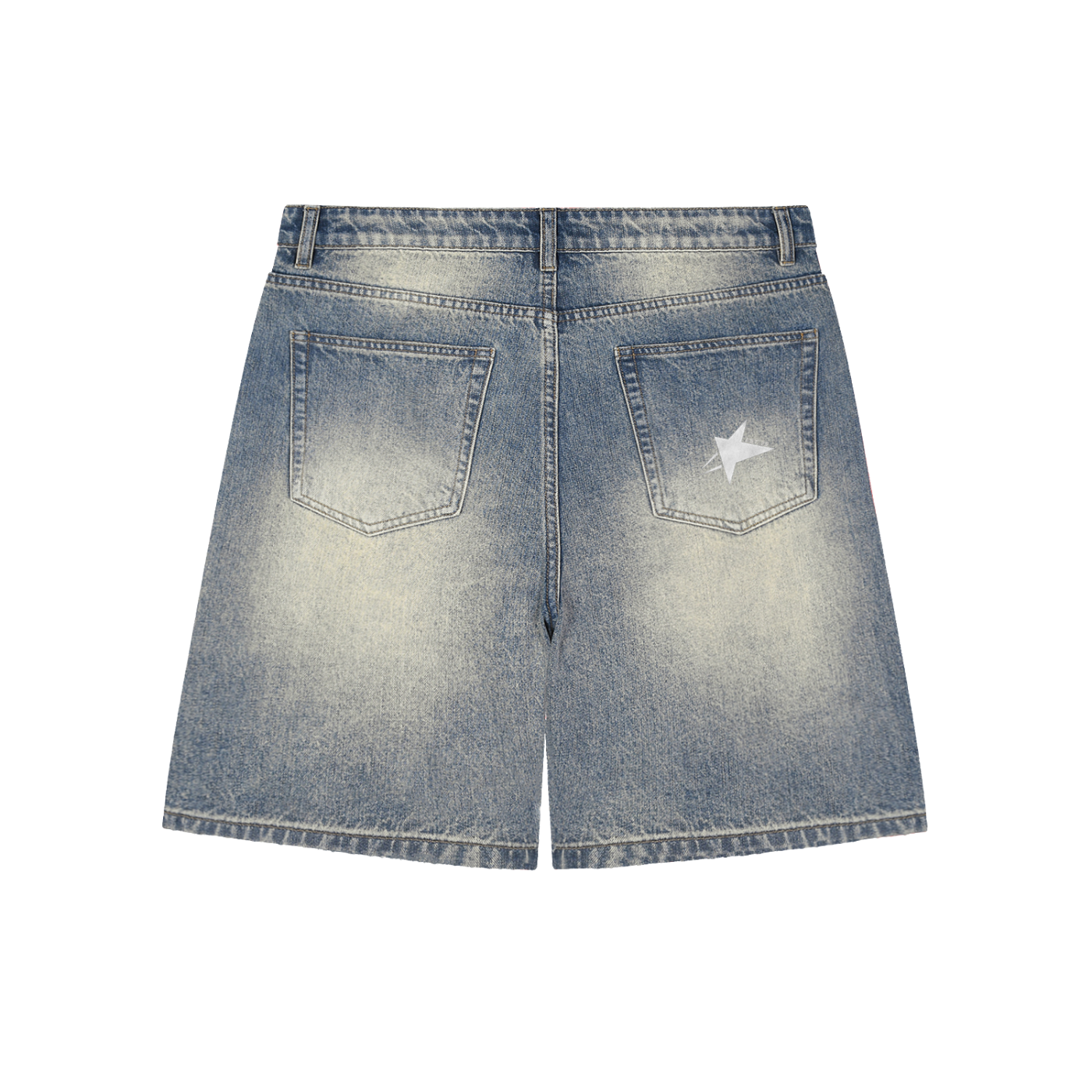 Faded Distressed Baggy Denim Shorts