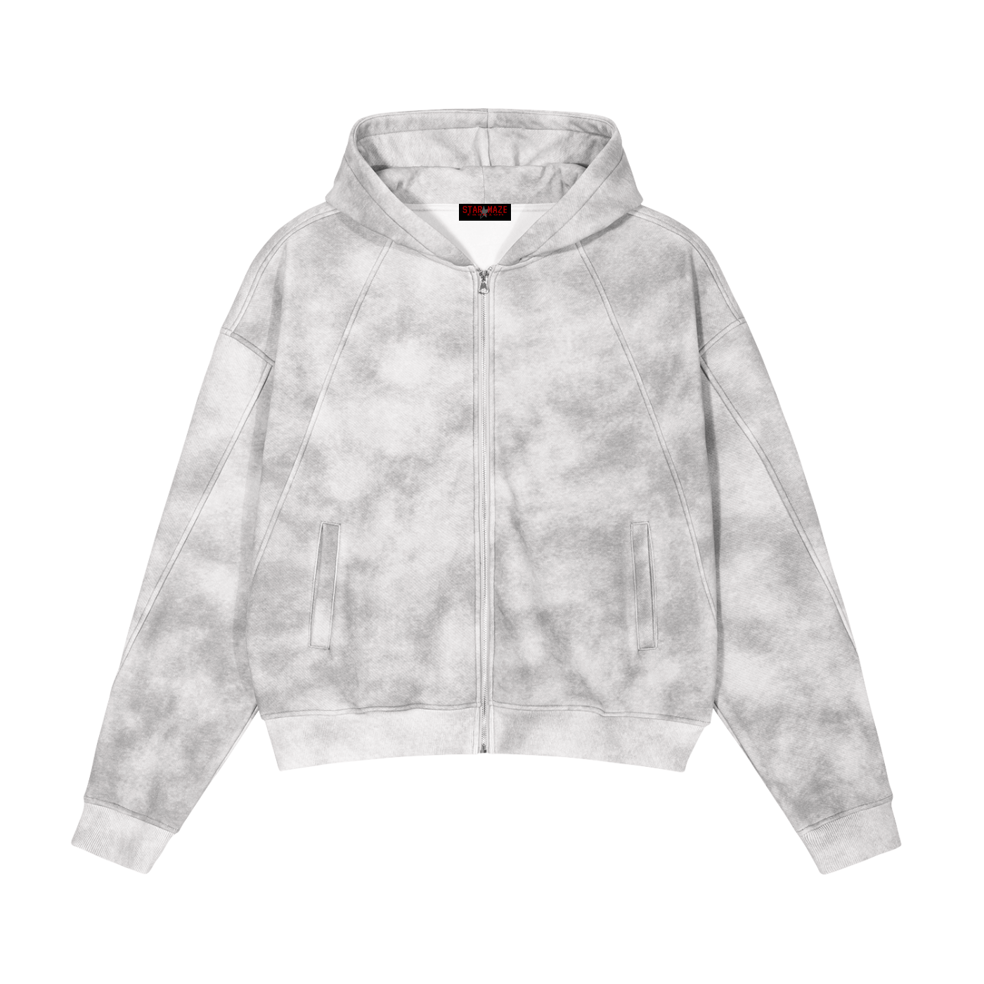 Dirty Washed Zip-Up Fleece Hoodie