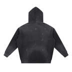 Vintage Washed Frayed Fleece Hoodie
