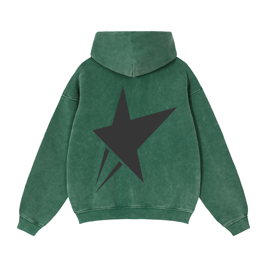 " Big Star " Full-Zip Boxy Fleece Hoodie