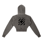 Vintage Washed Cropped Fleece Hoodie