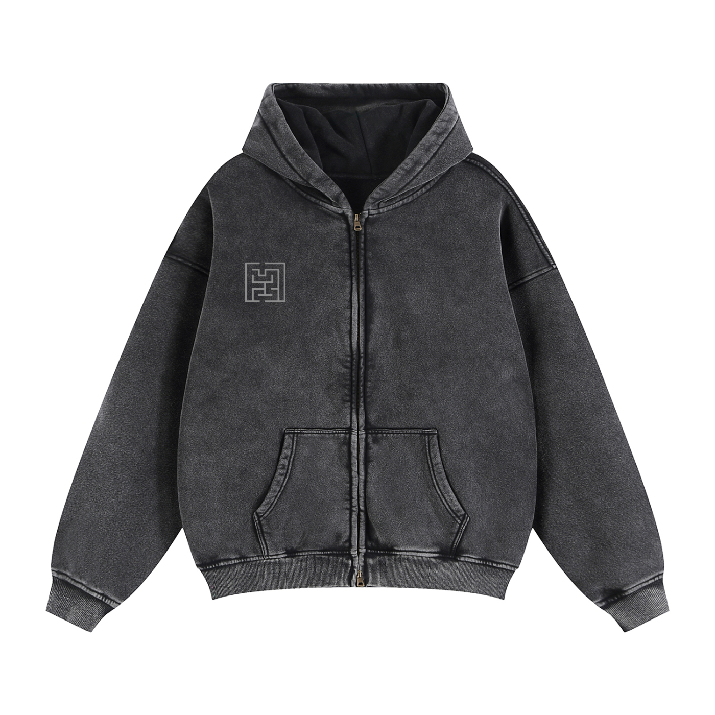 Zip-Through Boxy Fleece Hoodie