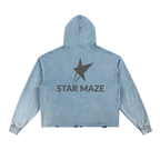 Vintage Washed Frayed-Hem Hoodie