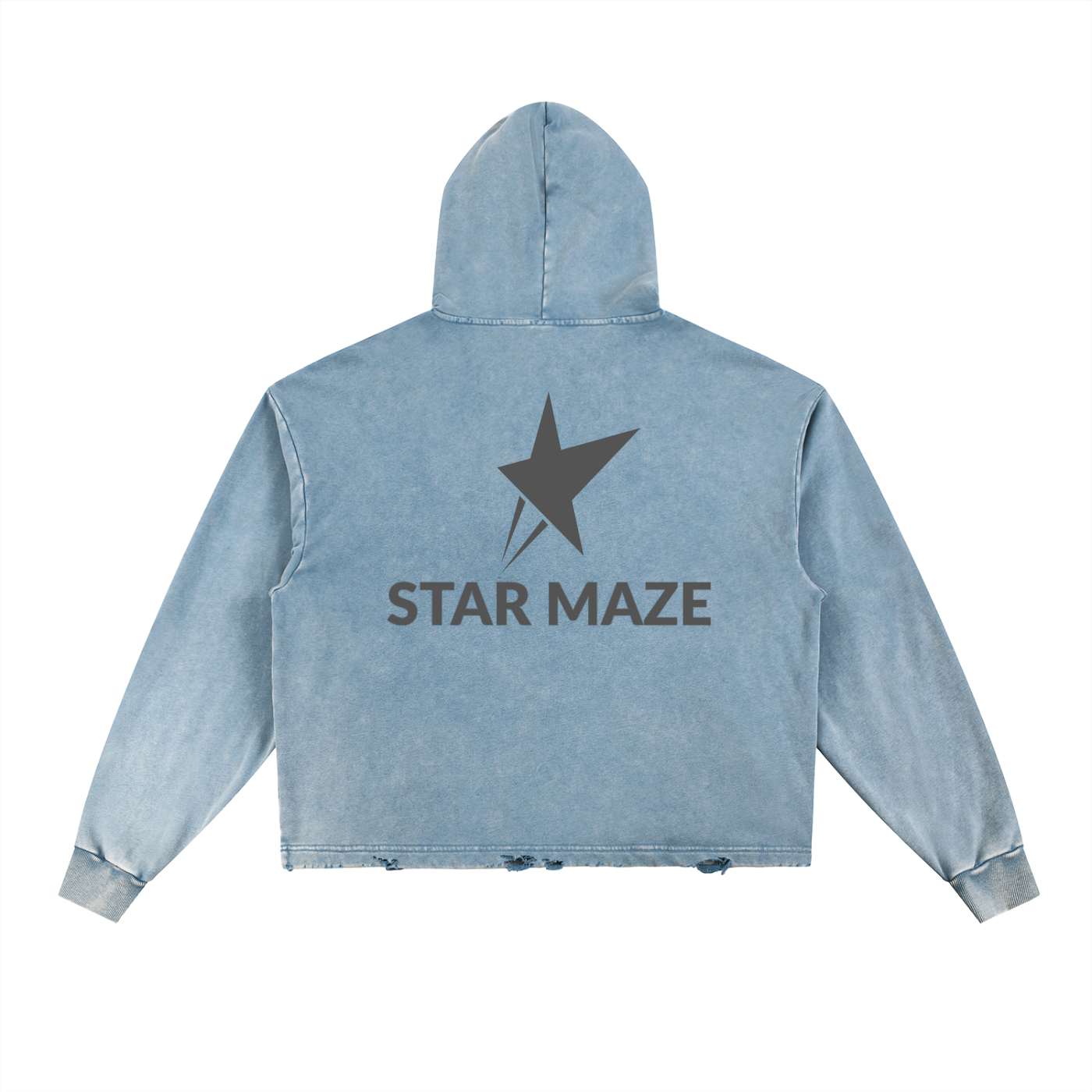 Vintage Washed Frayed-Hem Hoodie