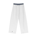 Plaid Contrast Waist Pants