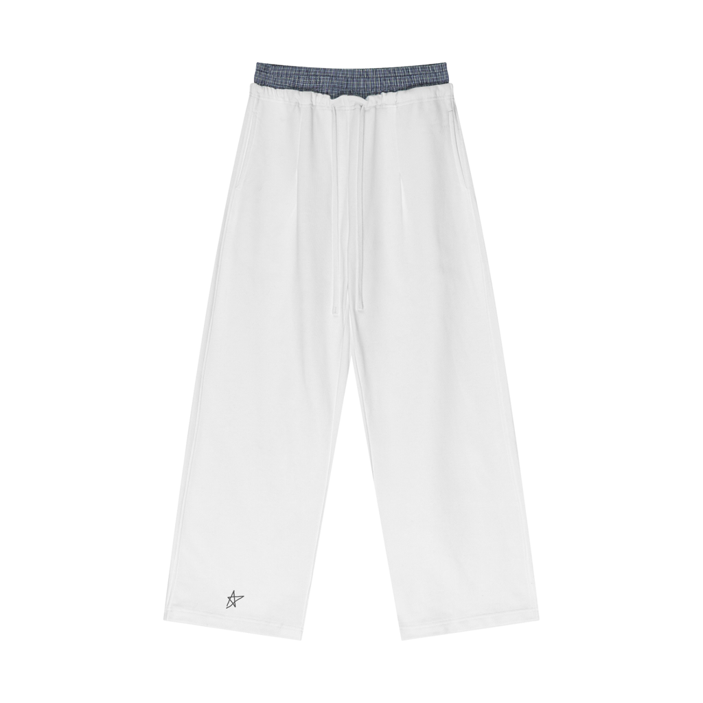 Plaid Contrast Waist Pants