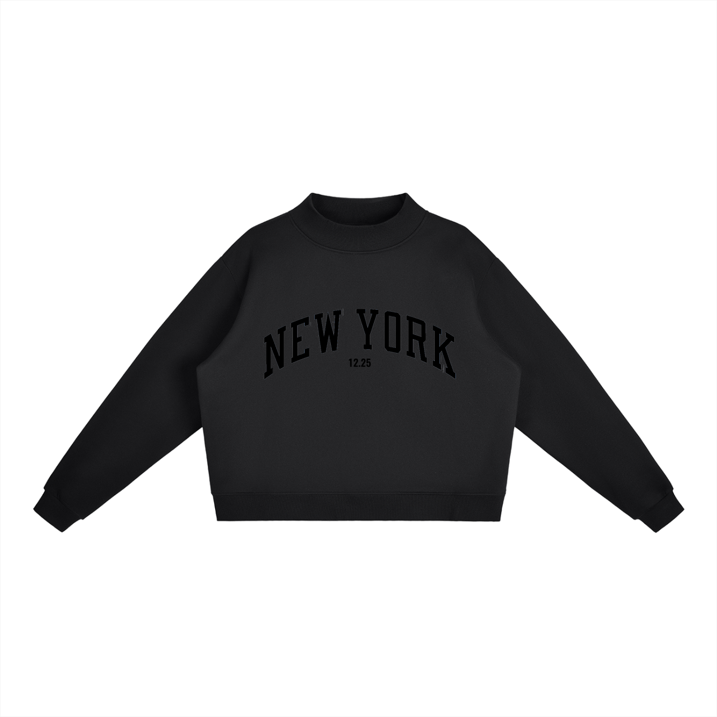 Essential Fleece Mock-Neck Crew Sweatshirt