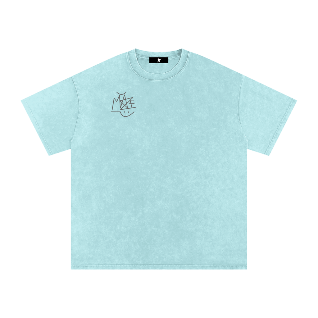 " Graffiti Tag " Snow Washed Oversized Cotton T-Shirt