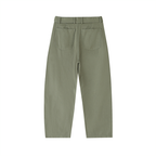 Belted Barrel-leg Chino Pants