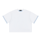 Unisex Boxy Plaid-Lined Double-Face T-Shirt