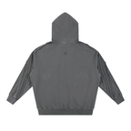 Snow Washed Tape Raw Edge Zip Hoodie