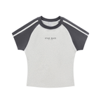 Contrast Stripes Bodycon Raglan  Sleeve T-Shirt