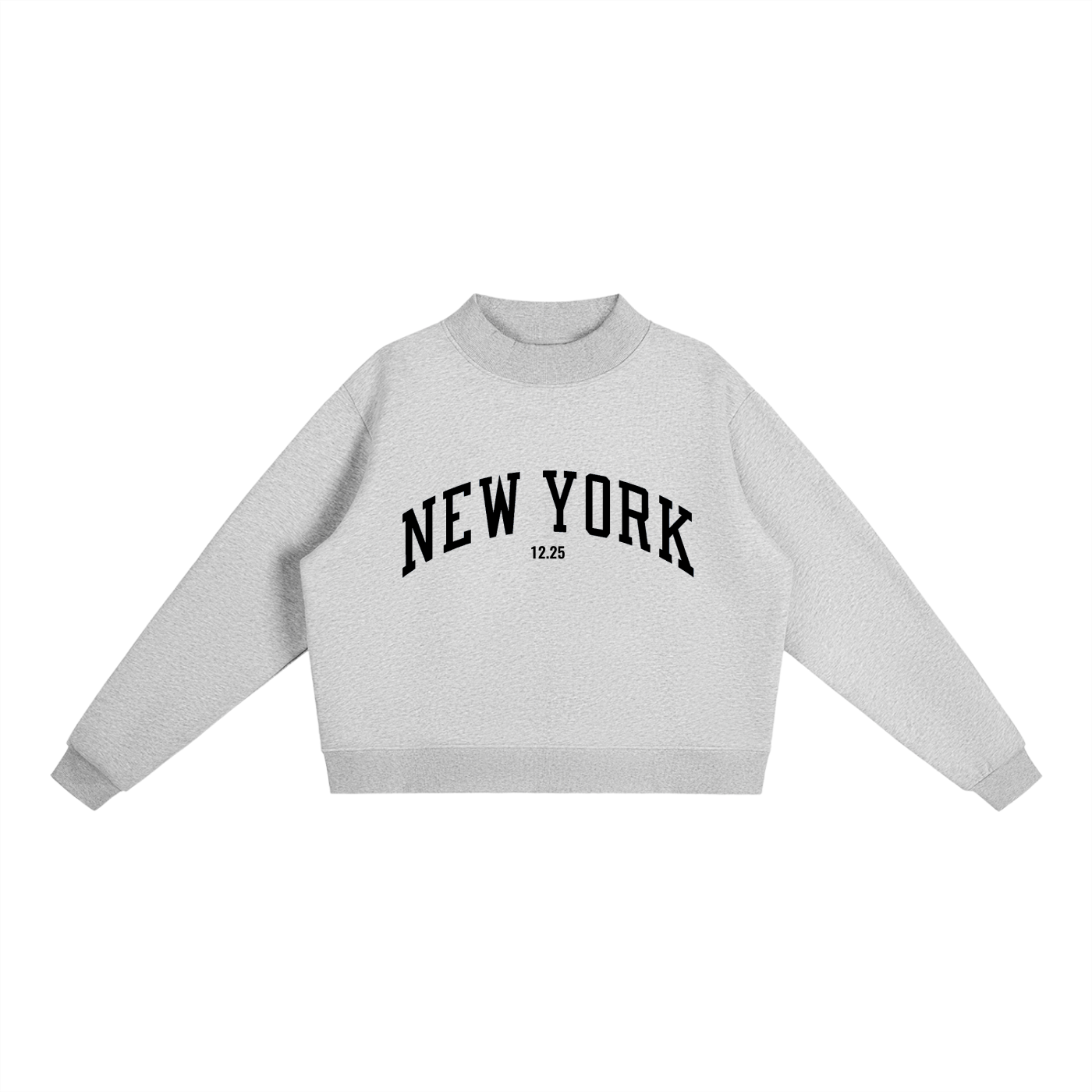 Essential Fleece Mock-Neck Crew Sweatshirt