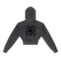 Vintage Washed Cropped Fleece Hoodie