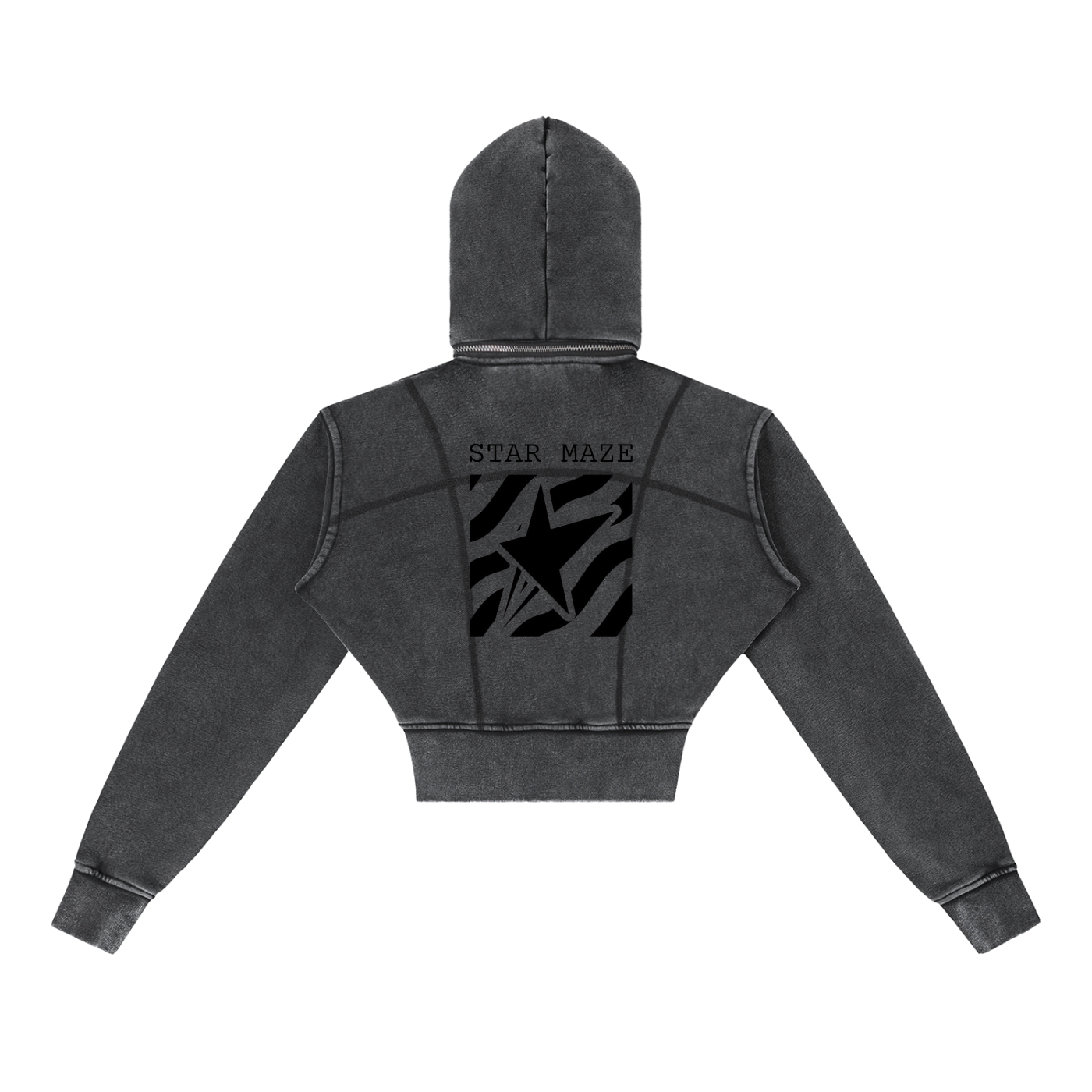 Vintage Washed Cropped Fleece Hoodie