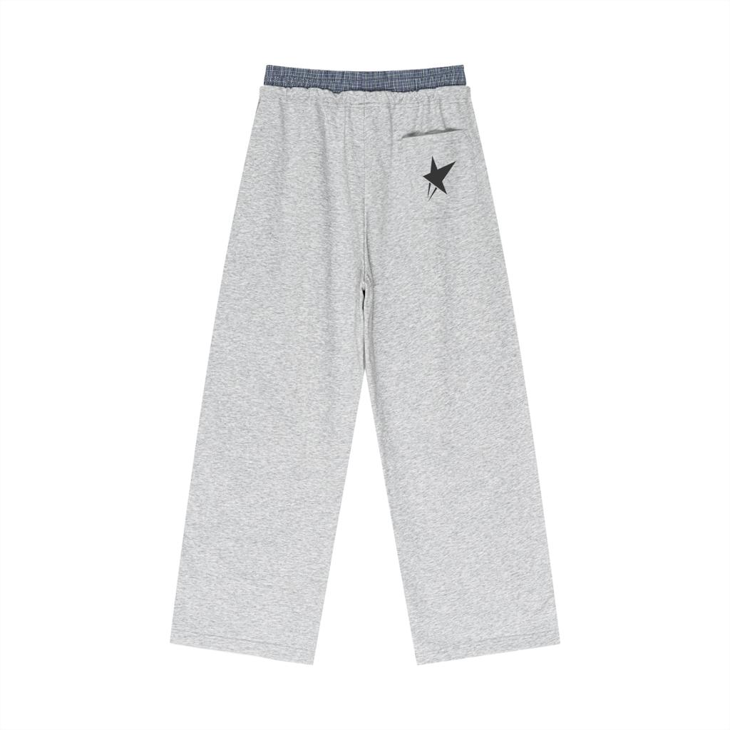 Plaid Contrast Waist Pants