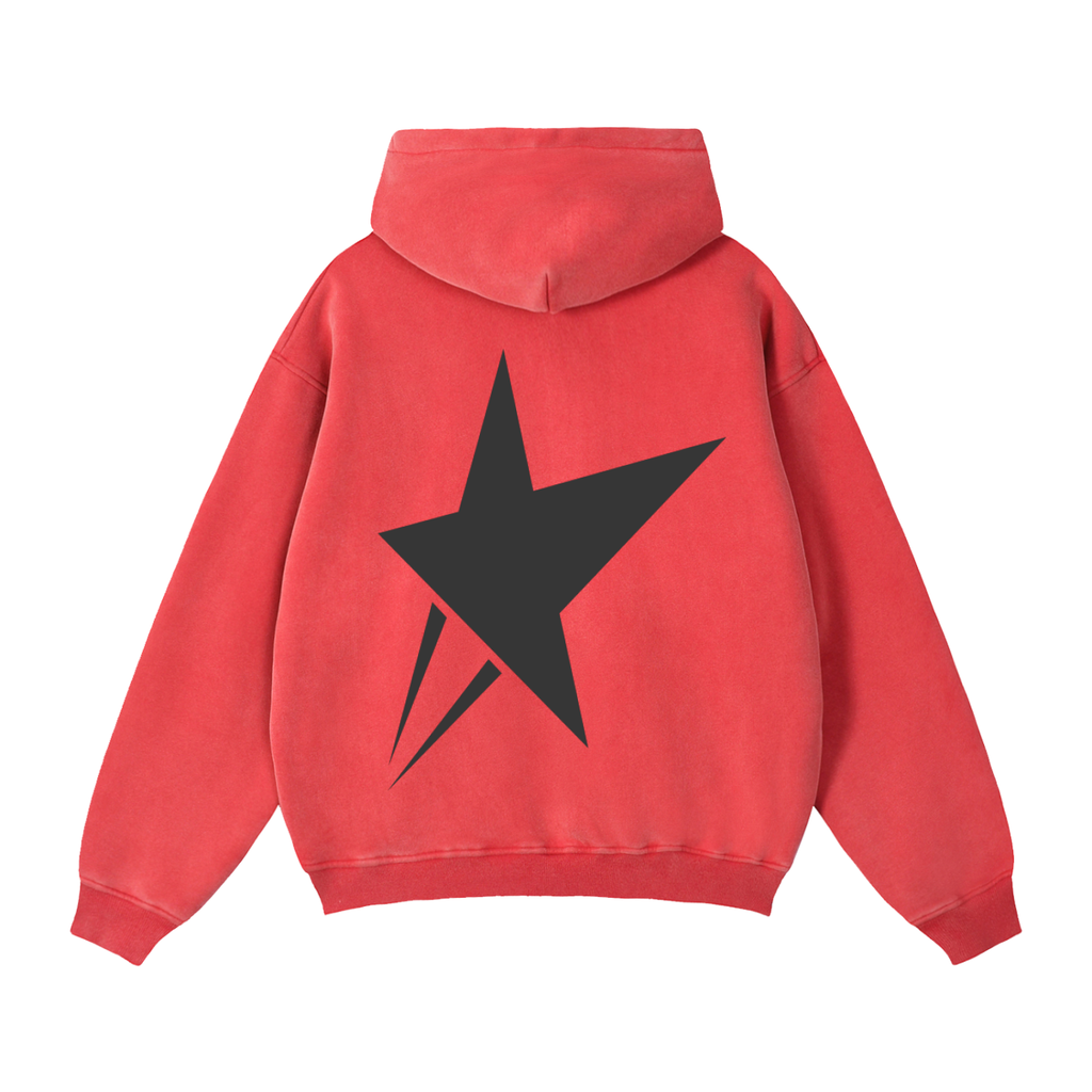 " Big Star " Full-Zip Boxy Fleece Hoodie