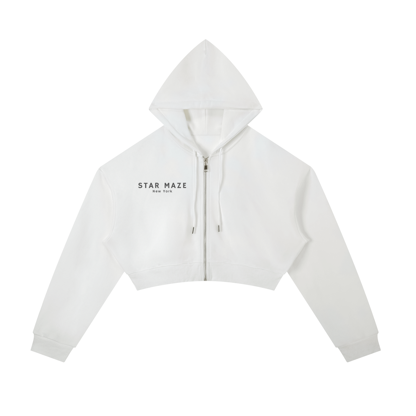 Cropped Zip-Up Hoodie