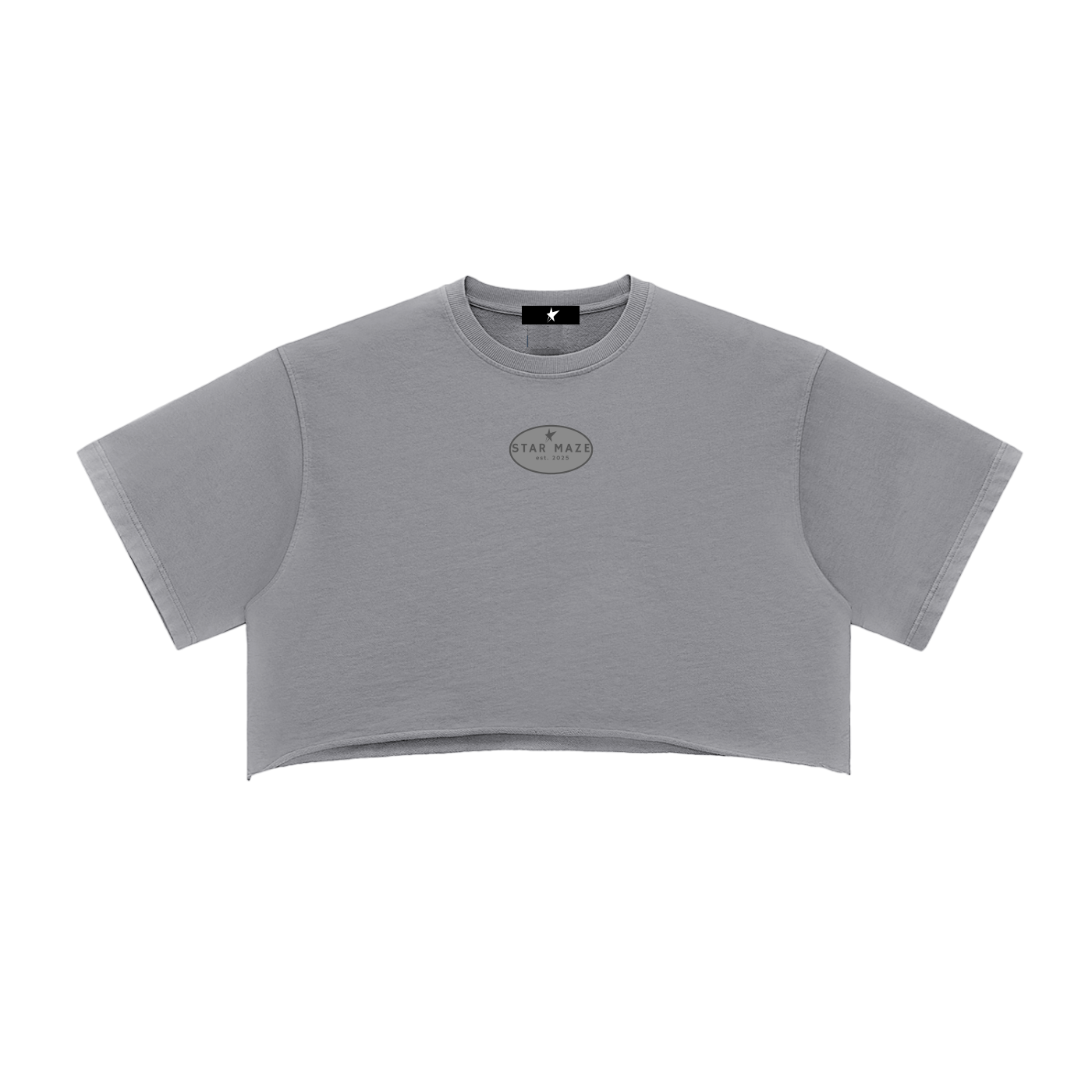 Snow Washed Raw Edge Crop Top