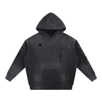 Vintage Washed Frayed Fleece Hoodie