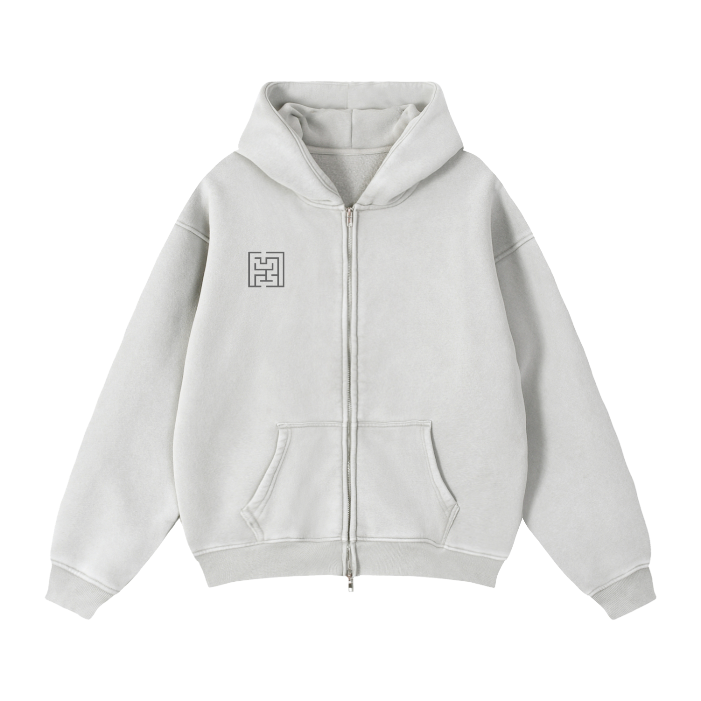 " Big Star " Full-Zip Boxy Fleece Hoodie