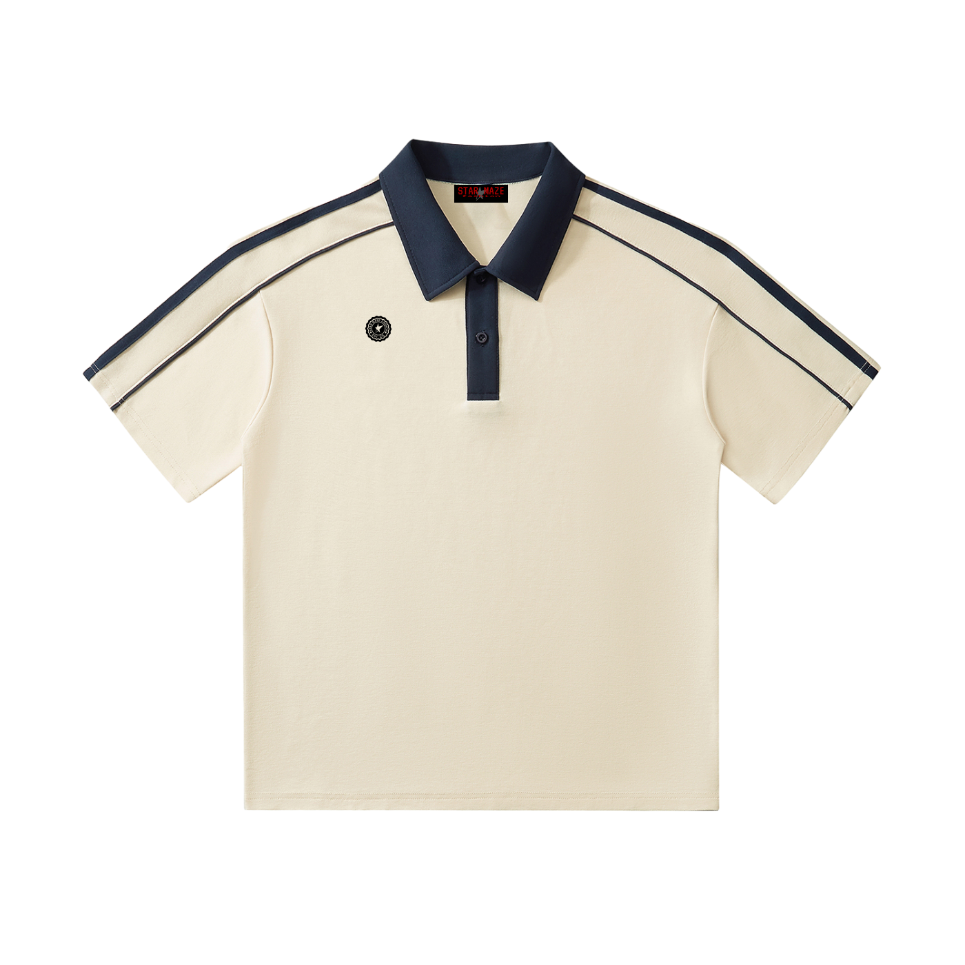 Contrast Collar Short-Sleeve Polo Shirt