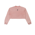 Snow Washed Raw Edge Cropped Sweatshirt