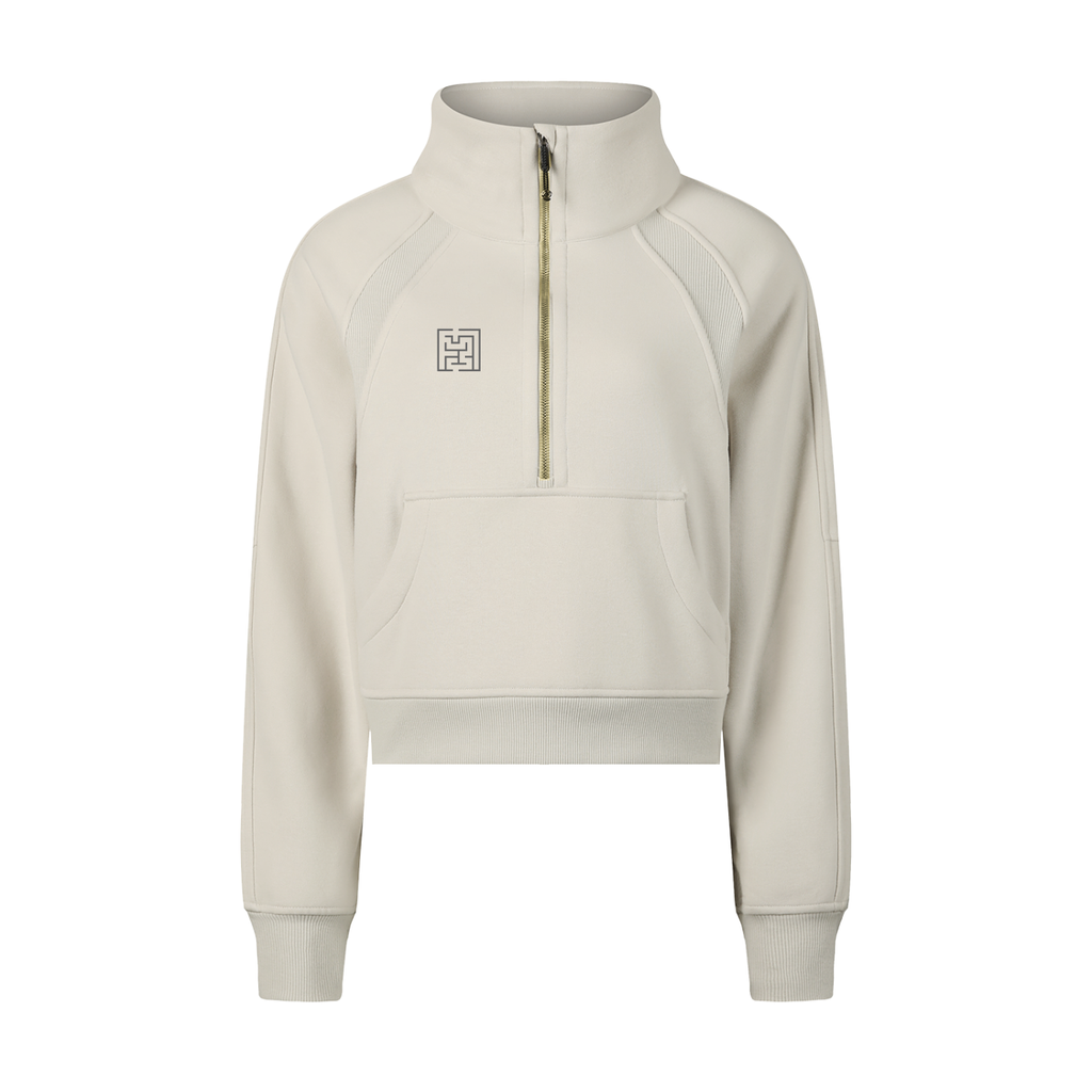 Cropped Half-Zip Sweatshirt