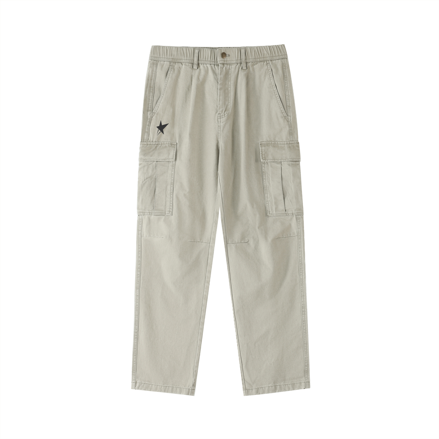 Cotton Elastic-Waist Cargo Pants