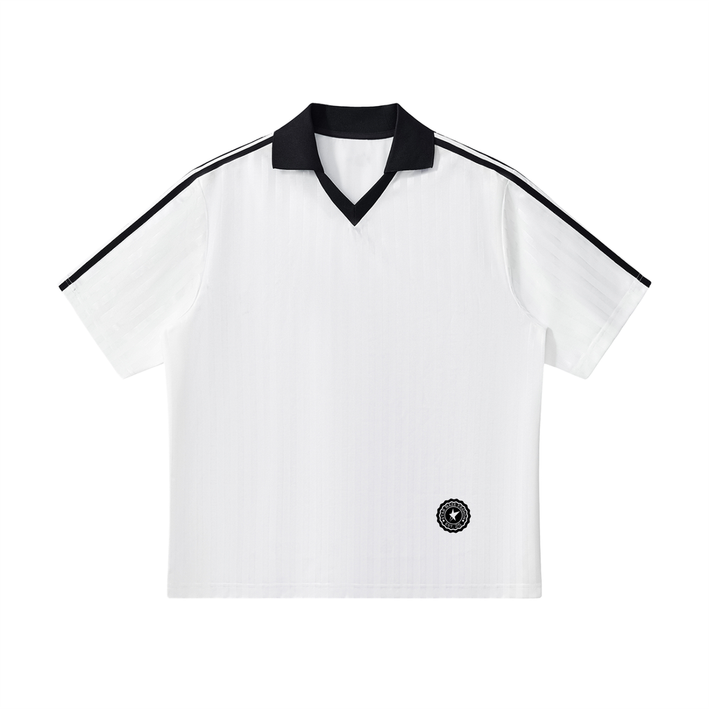Contrast Collar Striped Soccer Jersey