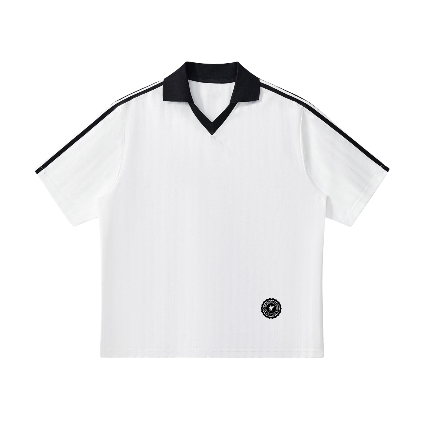Contrast Collar Striped Soccer Jersey